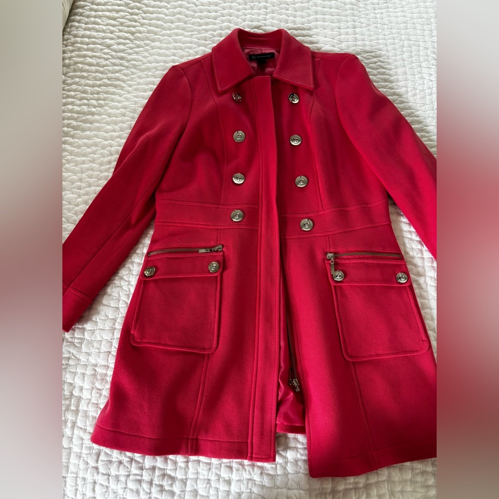 INC International Concepts salmon color Trench Coat